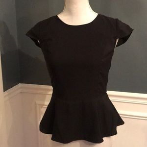 Black peplum blouse